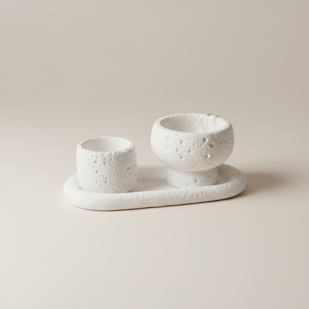 Handgemaakte Jesmonite Decoratie Set - Nordic Stone Set