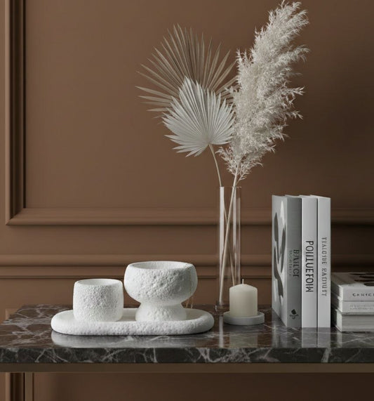 Handgemaakte Jesmonite Decoratie Set - Nordic Stone Set