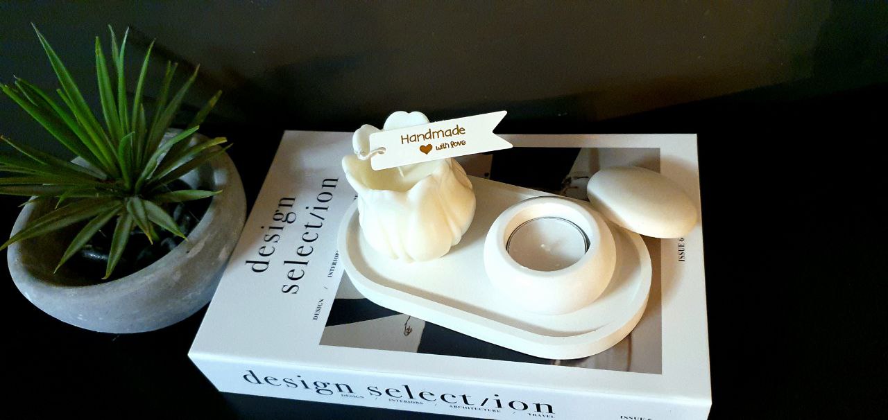 Handgemaakte  Decorative kaarsen  & Tealight Set – Tulip Harmony