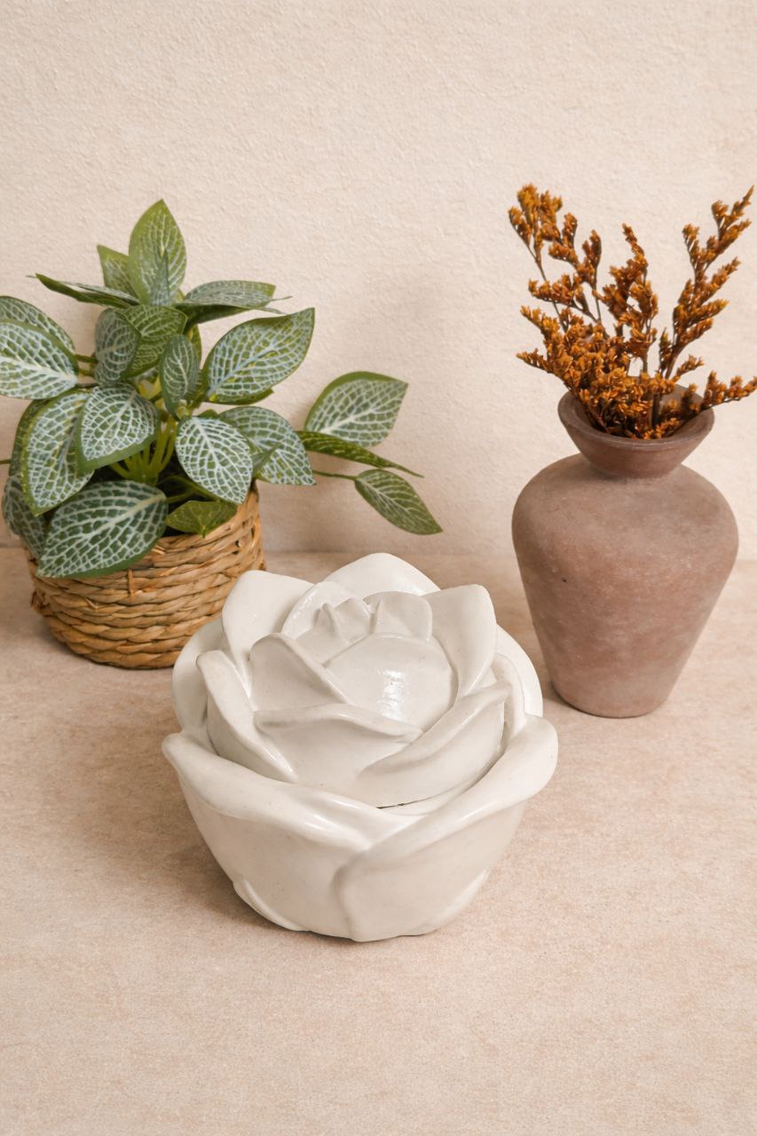 Geurkaars met Pot en Deksel – Floral Rose Kaars