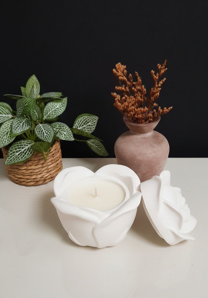 Geurkaars met Pot en Deksel – Floral Rose Kaars