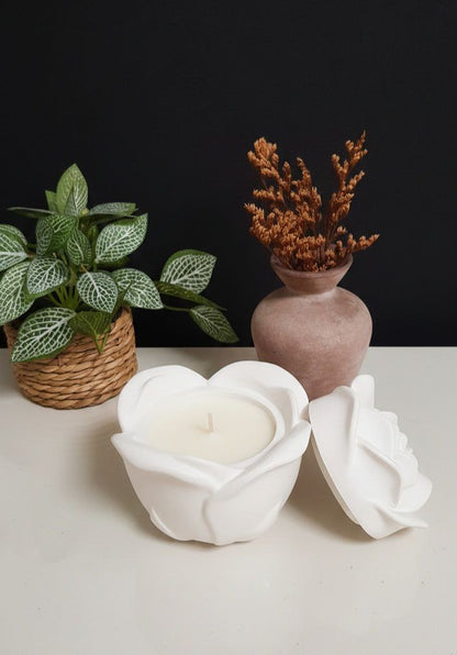 Geurkaars met Pot en Deksel – Floral Rose Kaars
