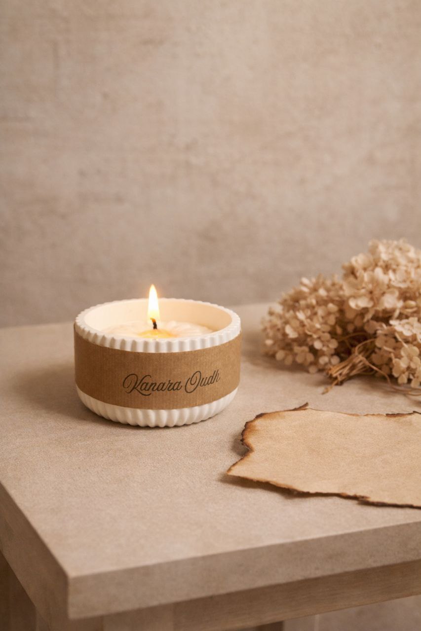 Luxe Betonnen Geurkaars – Verkrijgbaar in S (90 g) & L (200 g) /Soft Bowl