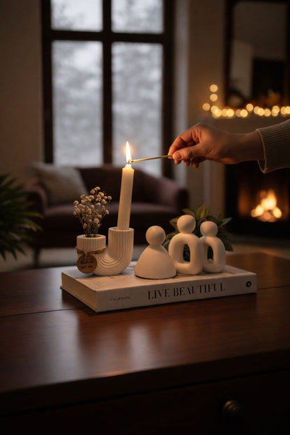 Luxe 5-delige Candle Ritual Set – Handgemaakt & Minimalistisch Design