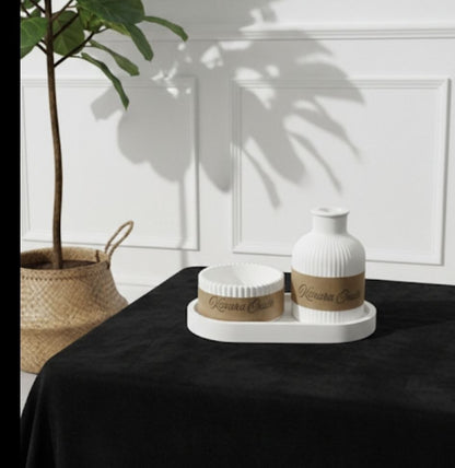 Soft Bowl Candle Duo – Warm Ritual | Handgemaakte Betonnen Kaarsen