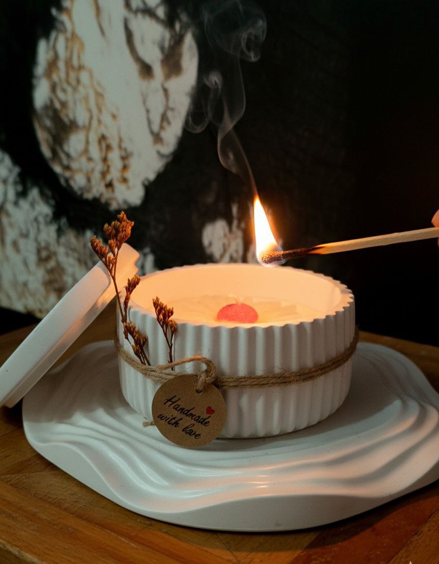 Luxe Betonnen Kaars Set .ca 200 g hoogwaardige kokos-sojawas - Soft Atelier