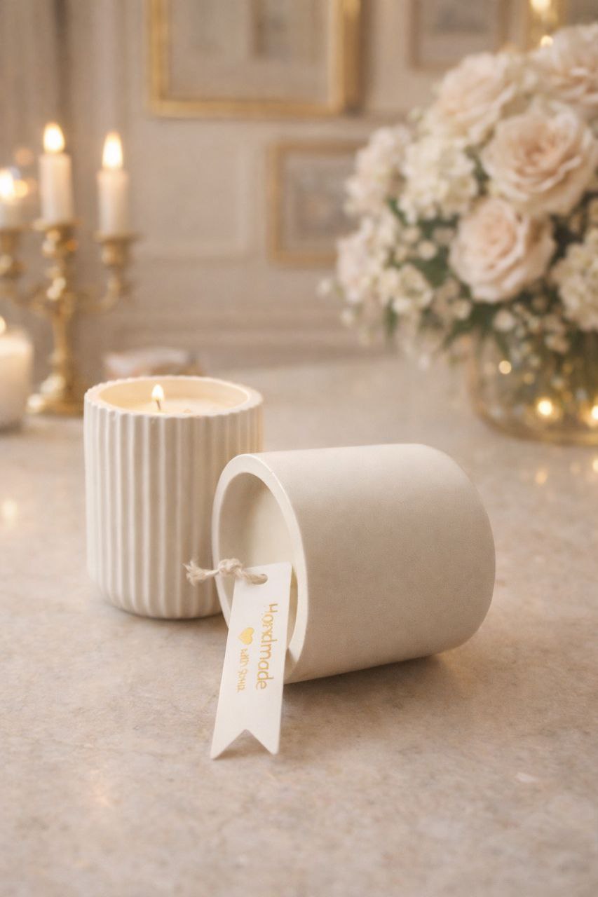 Handgemaakte interieurkaars Aura Stone kaars