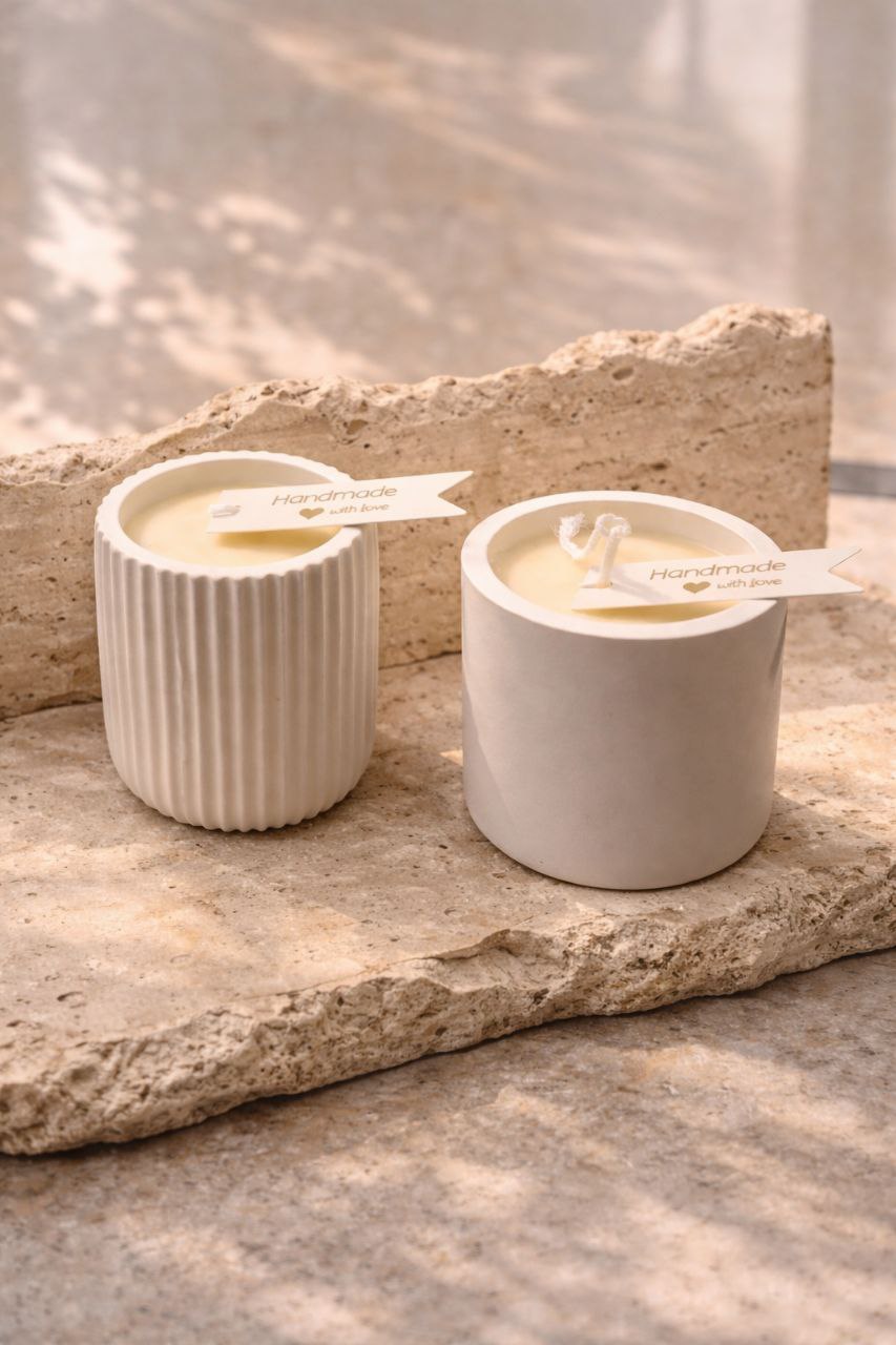 Handgemaakte interieurkaars Aura Stone kaars