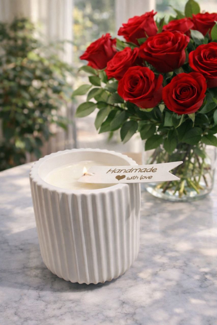 Handgemaakte interieurkaars Aura Stone kaars